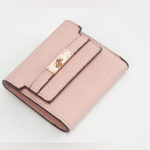 Faux Leather Compact Fold Wallet w/ a sleek metal accent